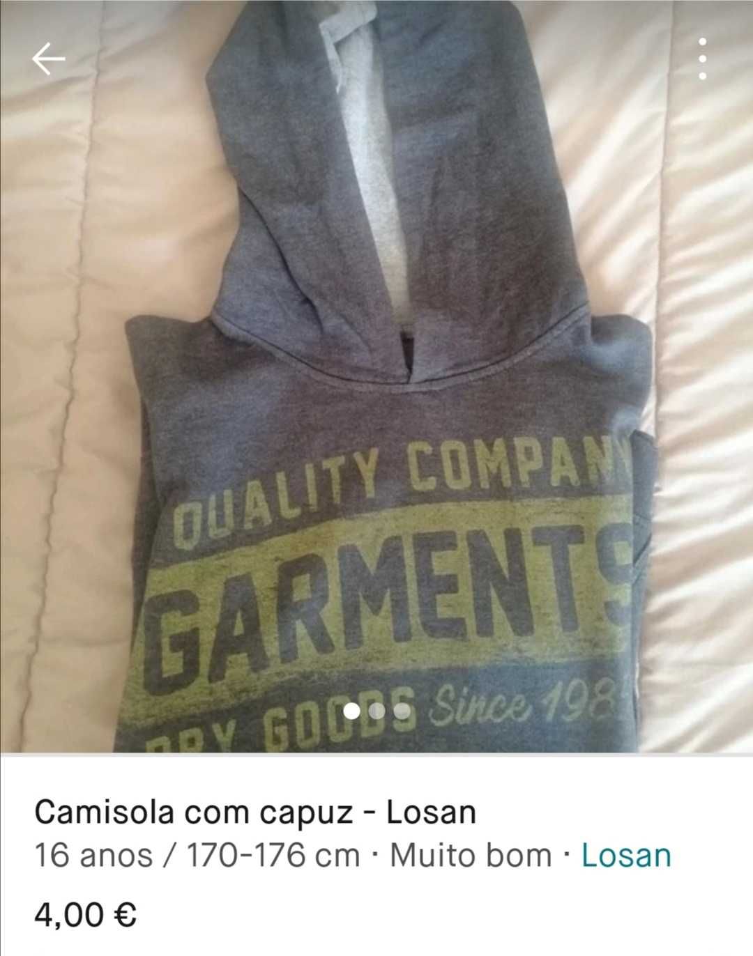 Camisolas com capuz para rapaz.