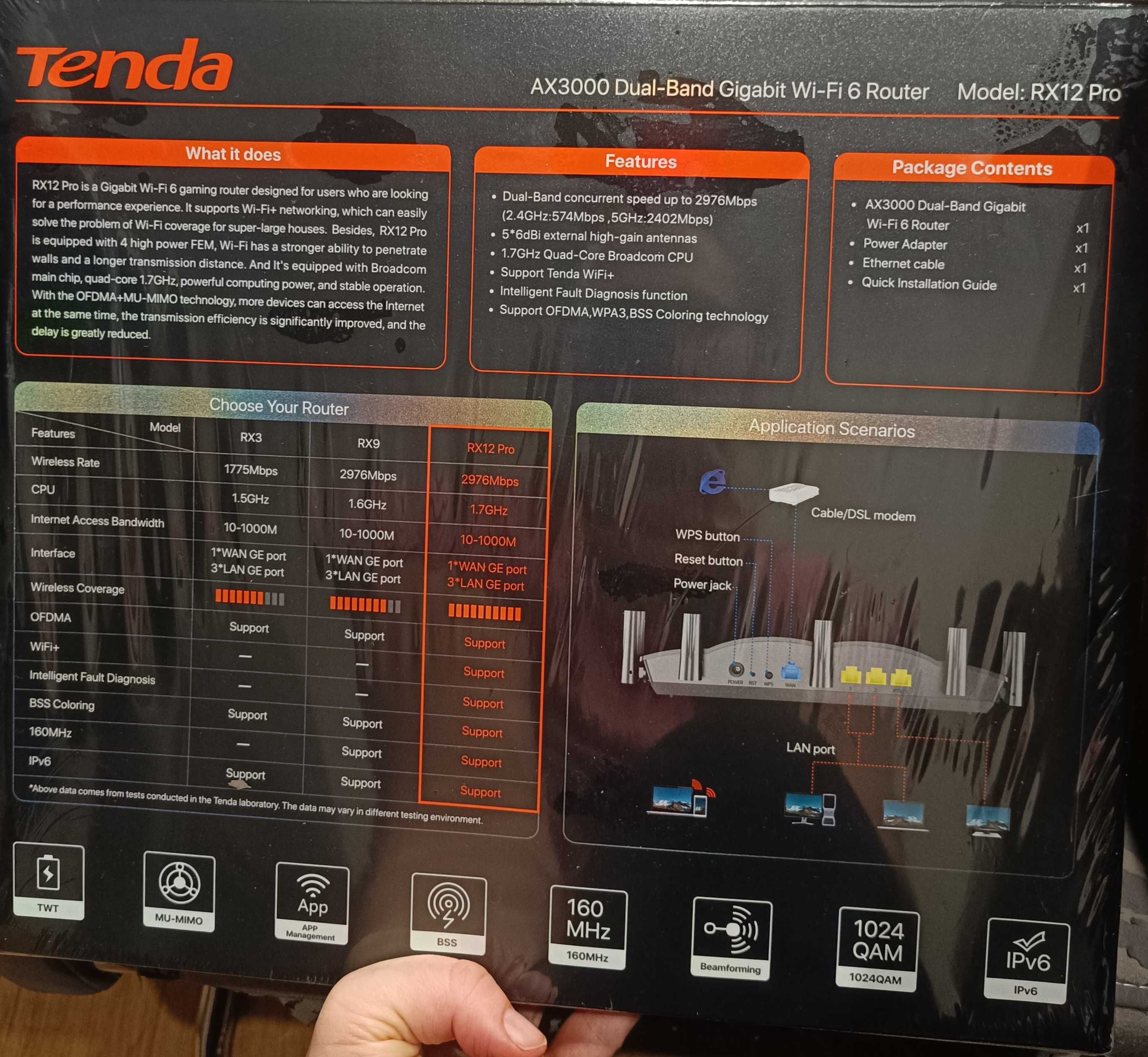 Router Tenda RX12 WIFI Pro AX3000 NOWY