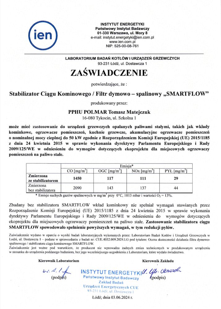 Filtr komiowy, filtr do kominka zgodny z ekoprojektem, RCK SmartFlow