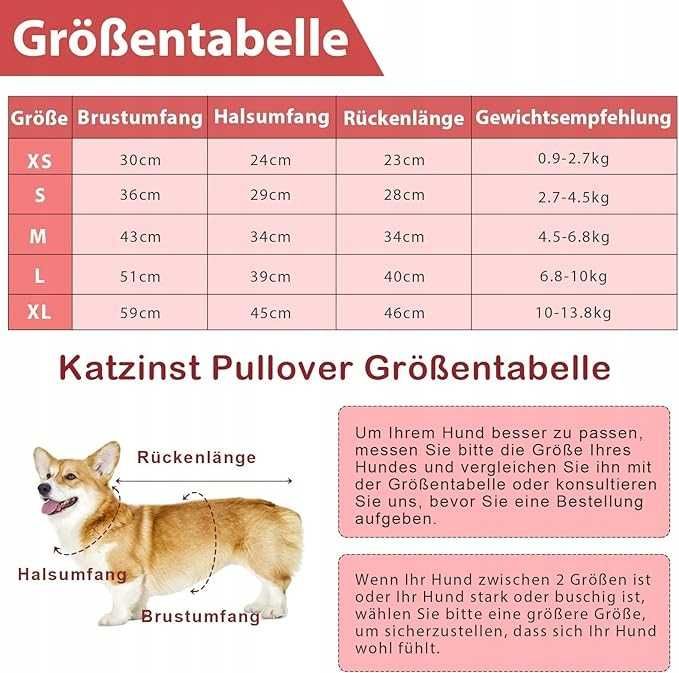 Sweter dla psa lub kota krata S KATZINST
