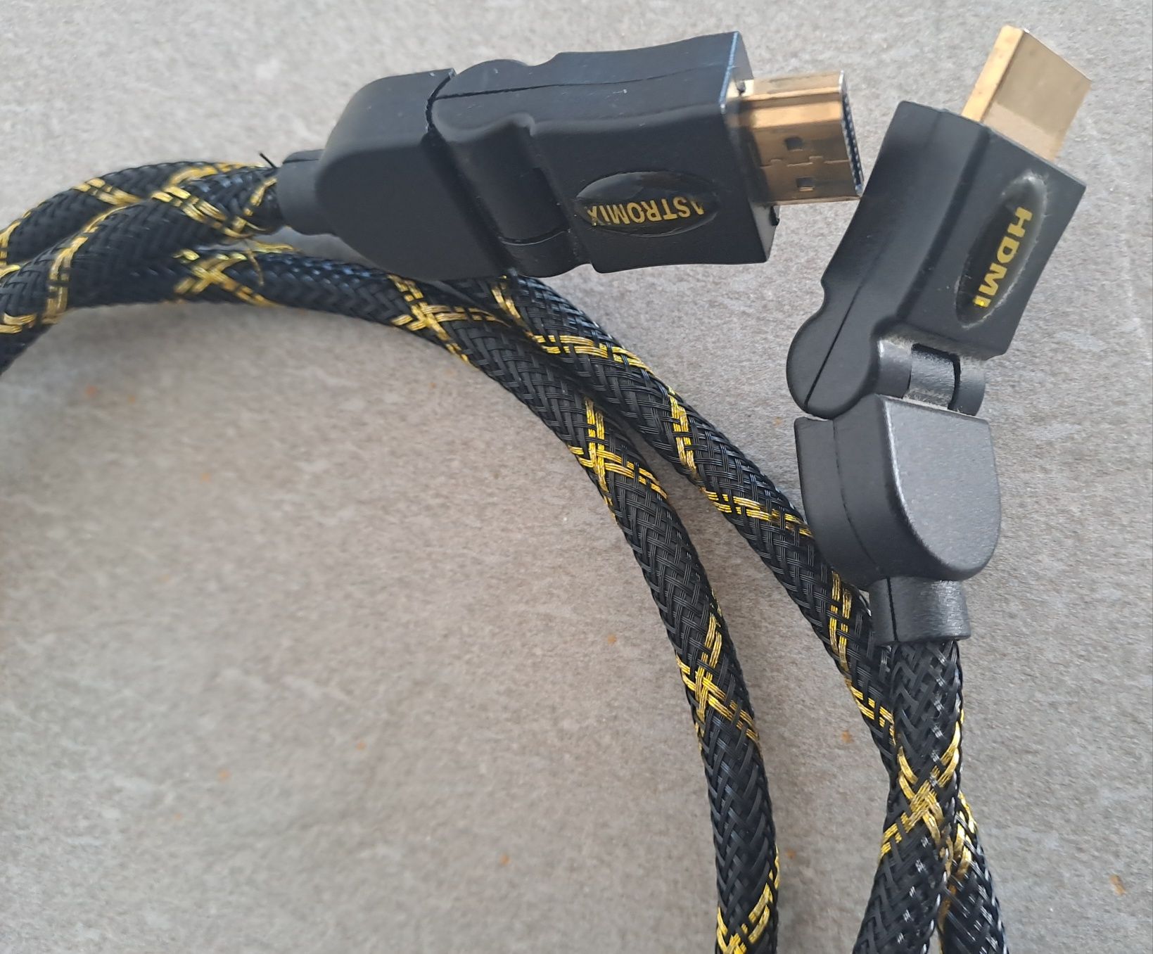 Kabel Kable HDMI 1,5mb Pozłacane Koncowki Regulowane Zasilajacy