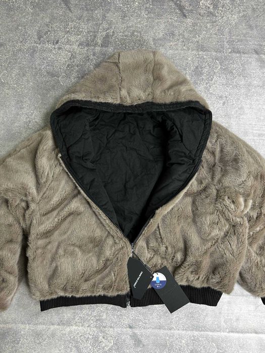 Бомбер двосторонній чорний с хутром дутый куртка курточка мех MA-1