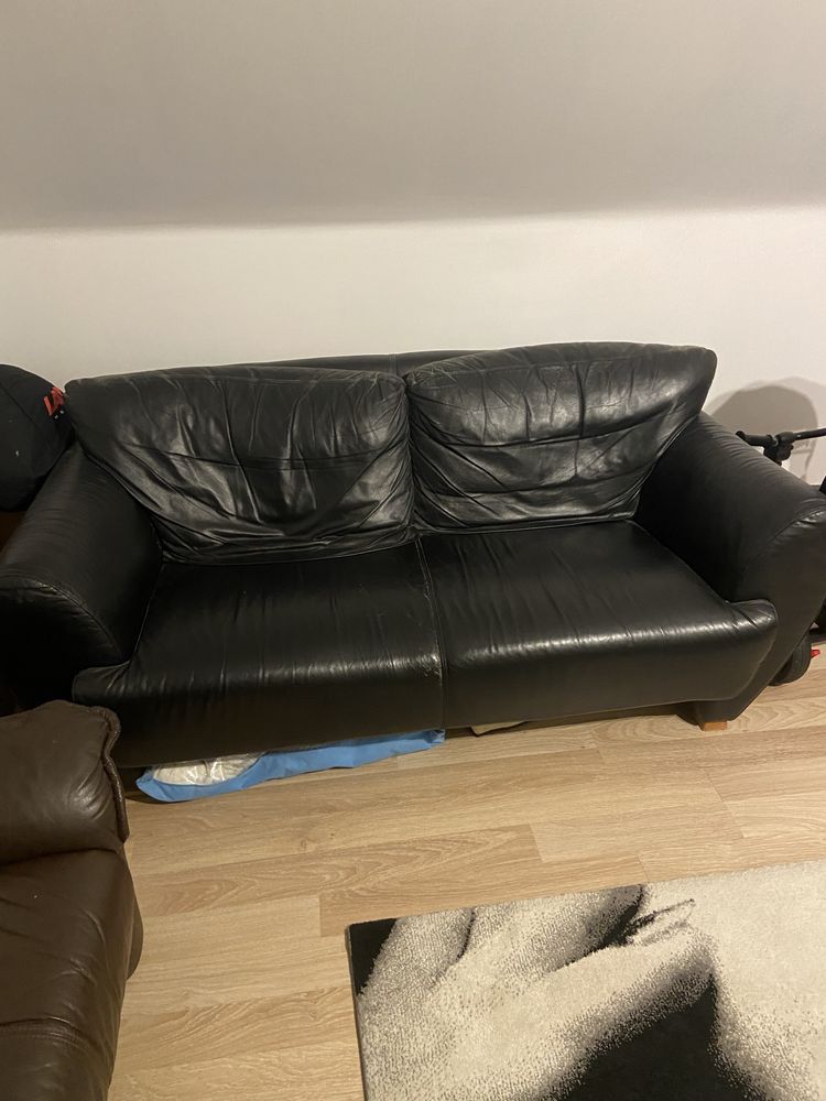 Zestaw Łóżko wersalka sofa skóra