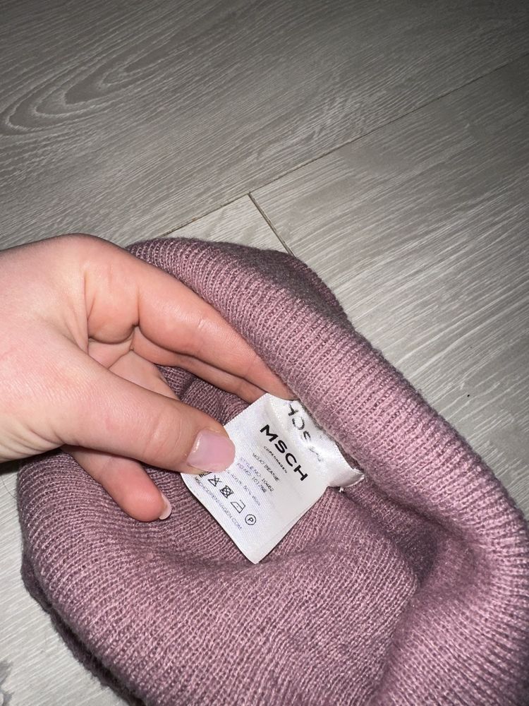 Czapka beanie MSCH Moschino zimowa fioletowa hit polecam