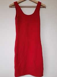 Piękna czerwona sukienka dopasowana mini bawełniana Nudyess M/L letnia