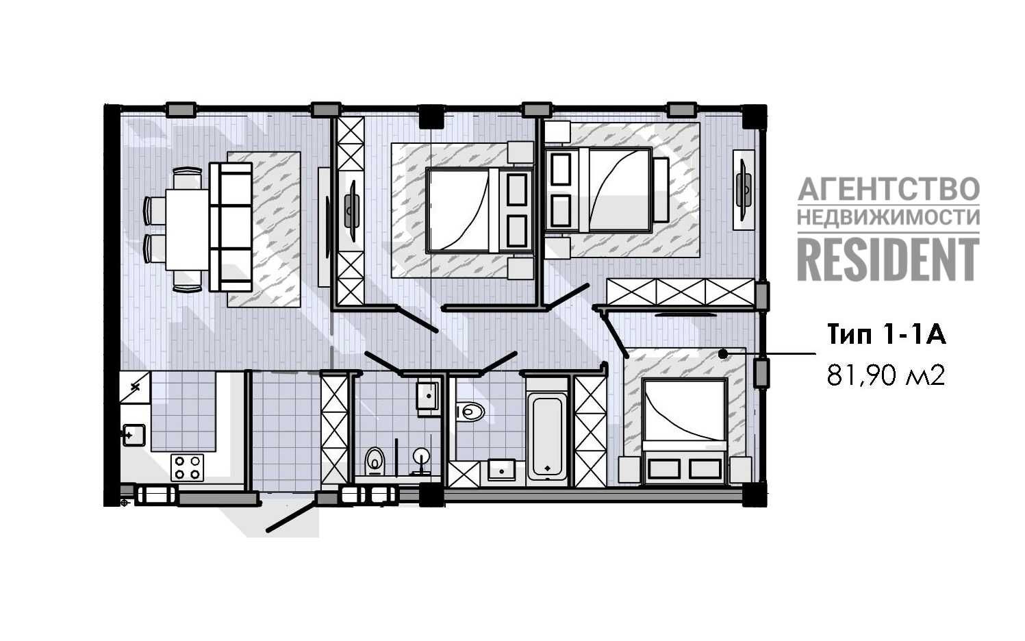 ЖК Моцарт 83 м2. Mozart Женева Панорама Комфорт Сити Лофт IQ House