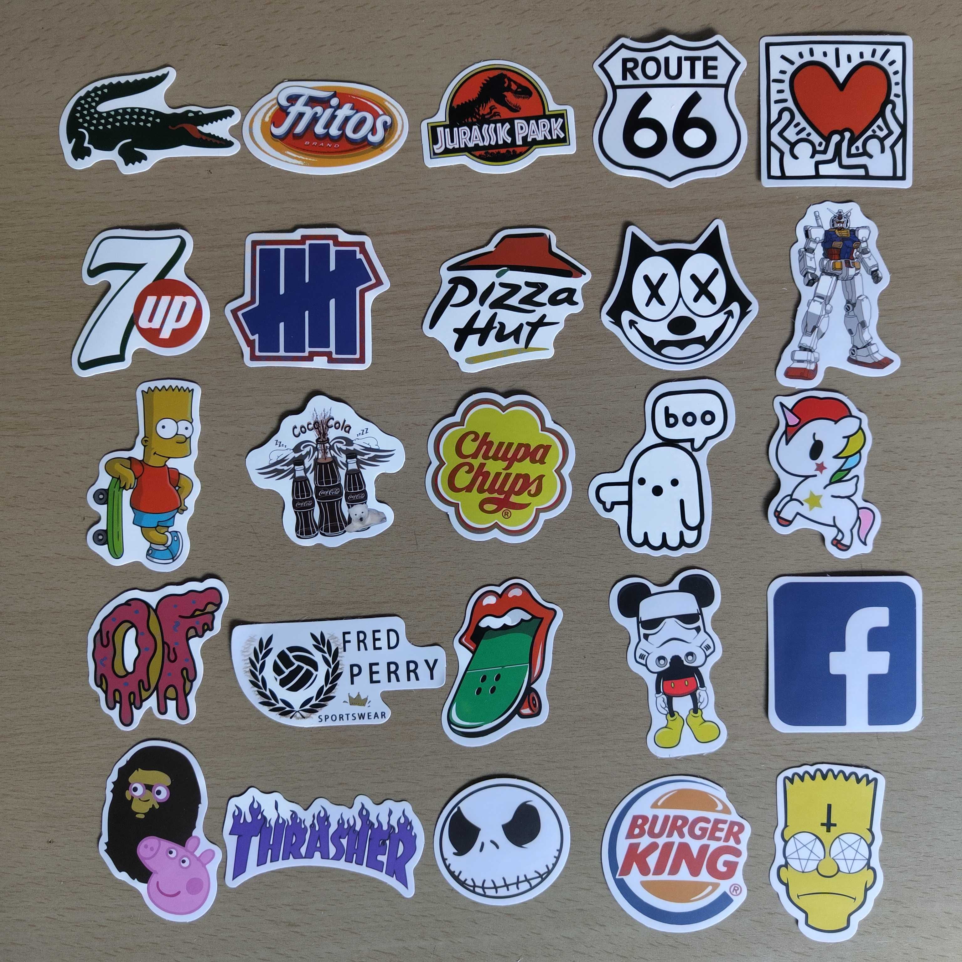 100 Stickers Autocolantes Diversos Marcas