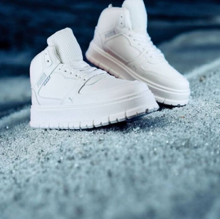 Жіночі зимові кросівки Puma/натуральная кожа/белые зимние ботинки пума