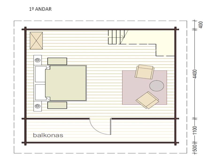 Casa de Madeira T0 DUPLEX Pré-fabricada, Bungalow