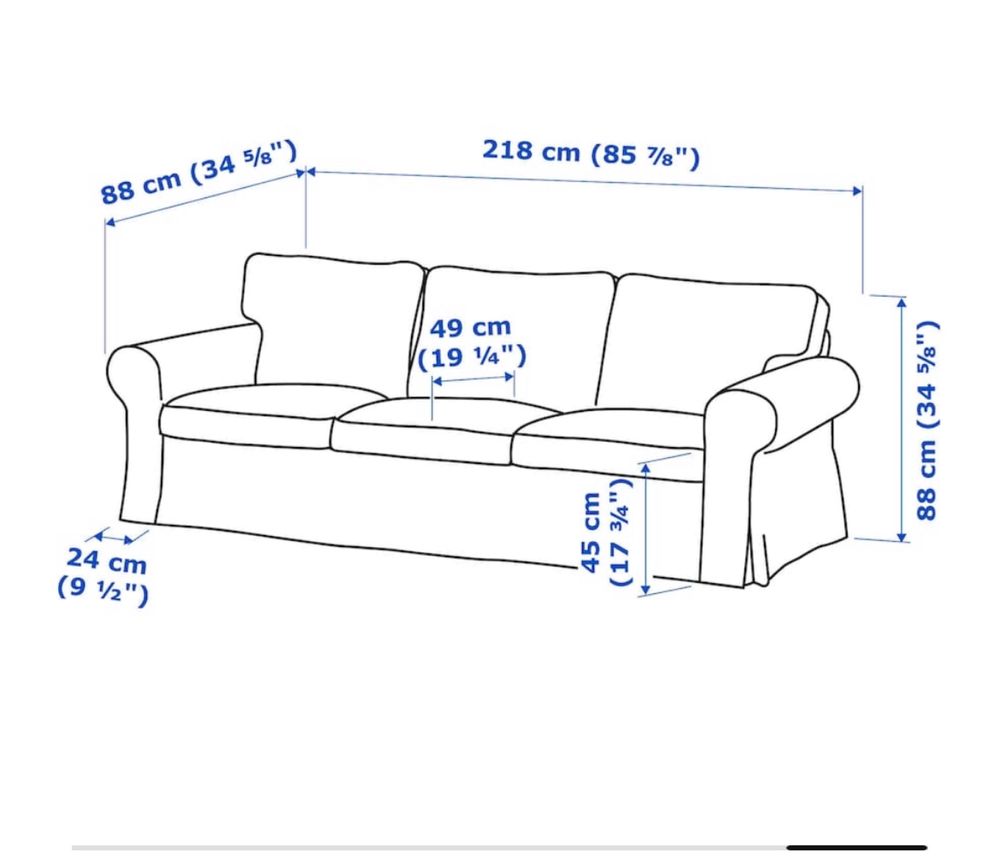 Soka ikea Ektorp 3 lugares, sem capa , só estrutura e almofadas