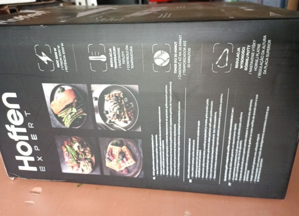 Nowy Hoffen 2w1 Grill i gofrownica z wymiennymi płytkami 2000W