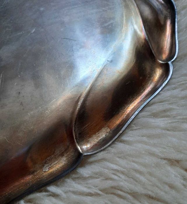 35 cm Stara posrebrzana duża srebrna platerowana srebrem plater