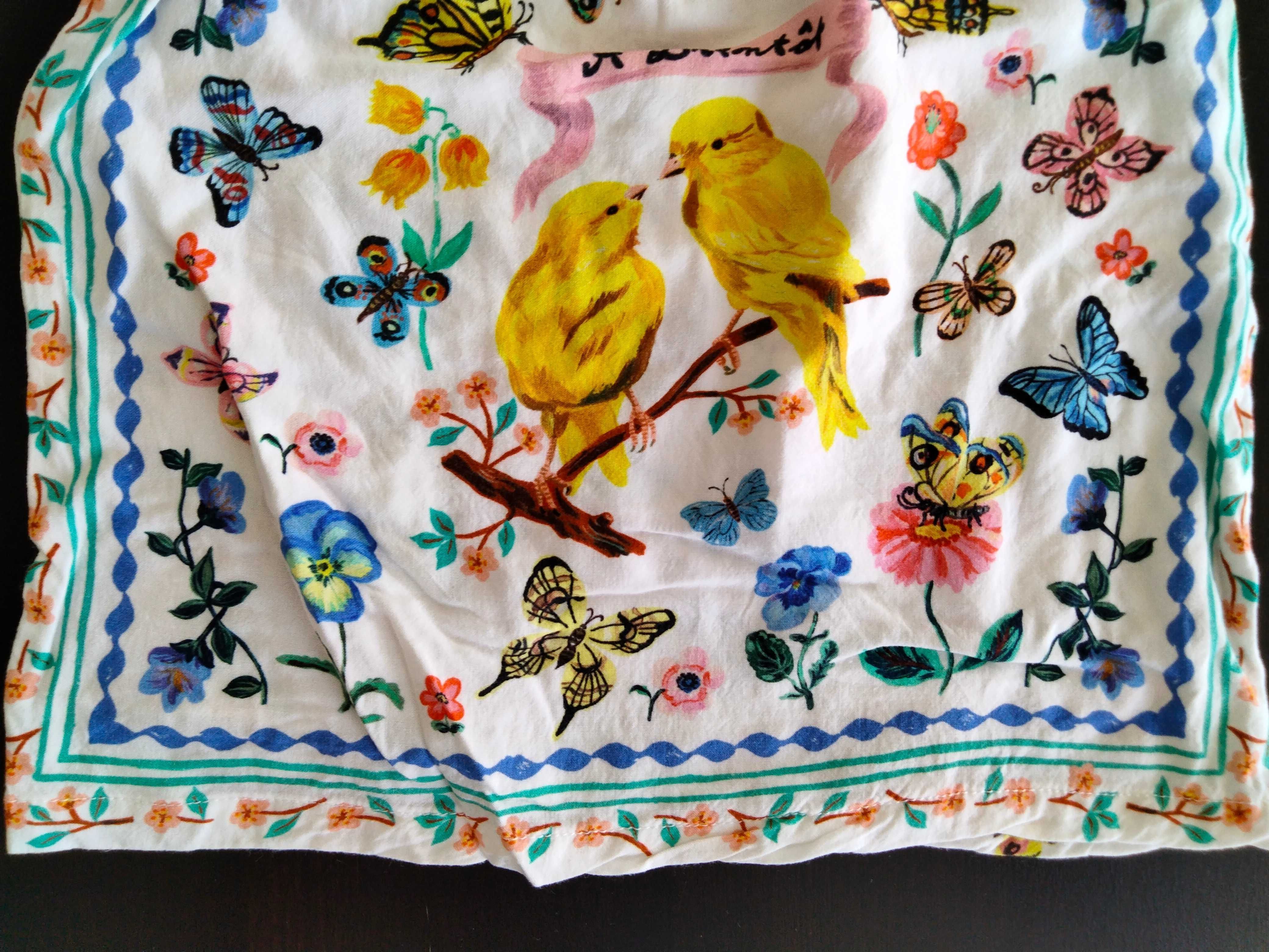 Sukienka letnia H&M rozm. 68 kwiaty motyle ptaki stan idealny