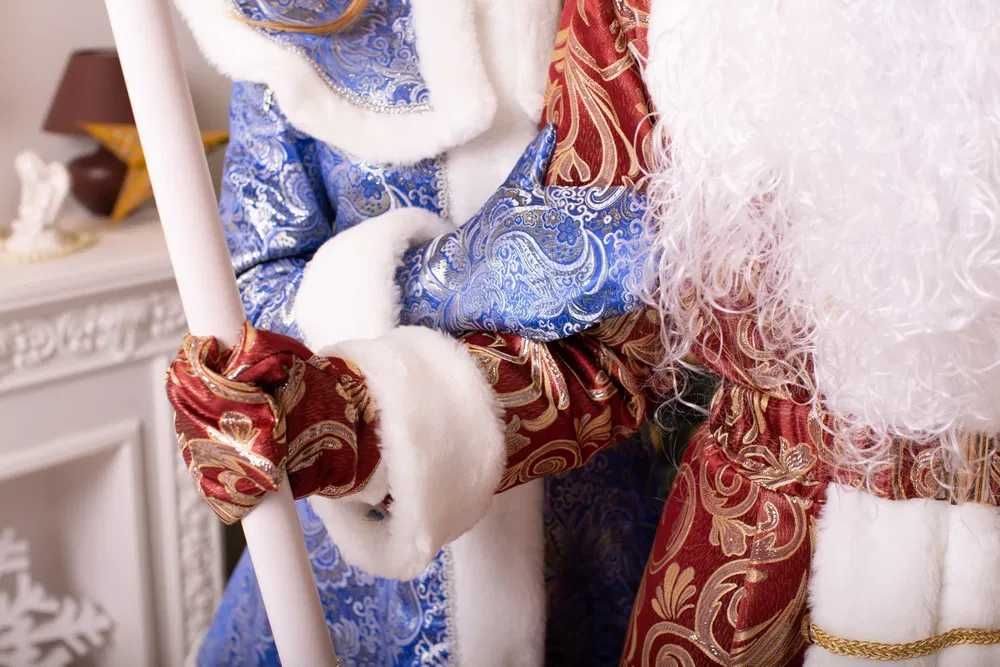 Костюм Деда Мороза красный жаккард