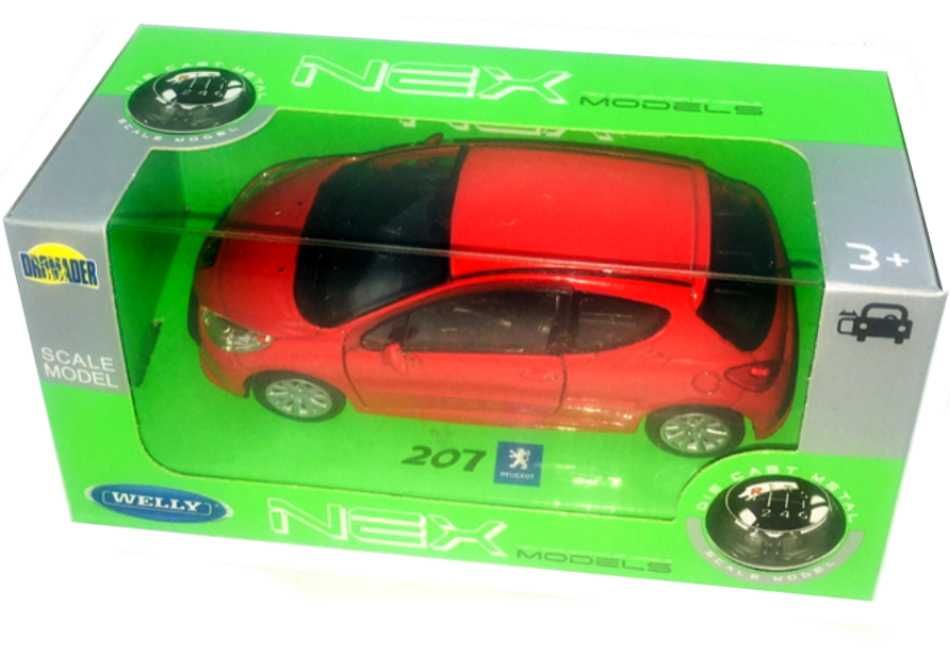 Peugeot 207 model metal WELLY 1:34 Czerwony