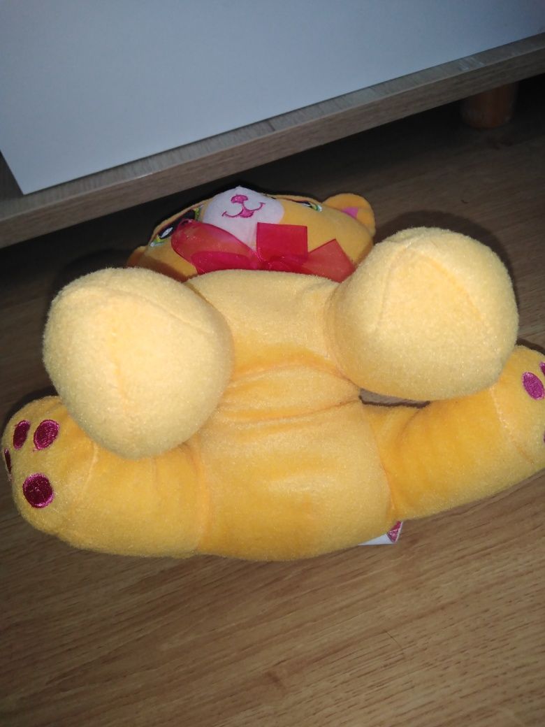 Kotek maskotka słodki kot żółty siedzący zabawka przytulanka