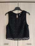H&M czarny elegancki top koronkowy rozm.S