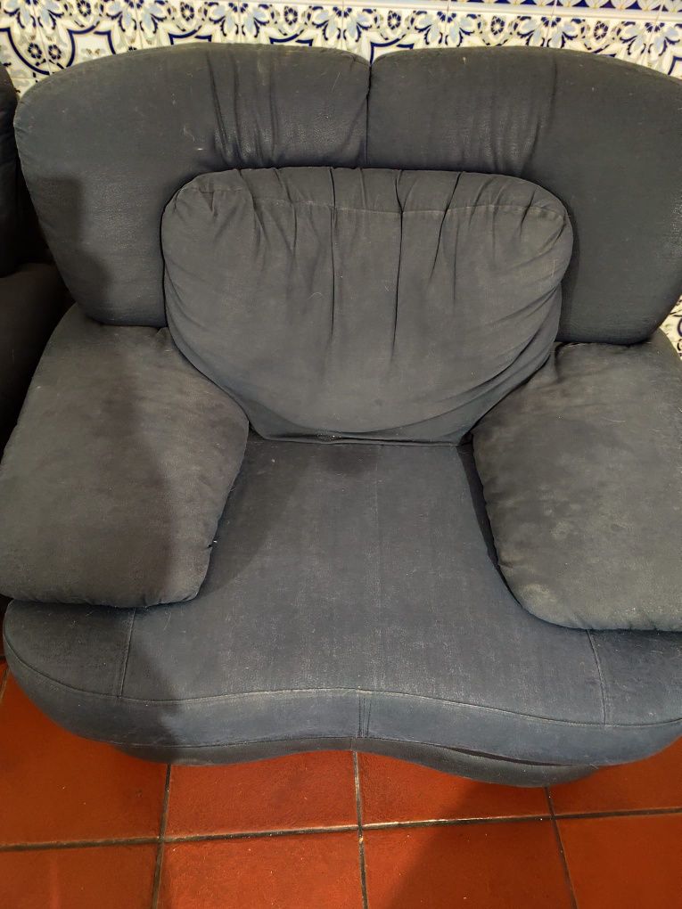 Sofá Azul 3 + 2 poltronas