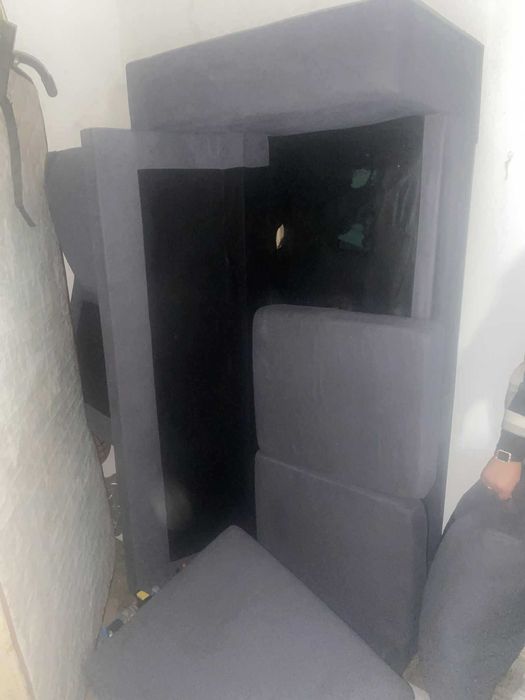 Sofá chaise long cinza