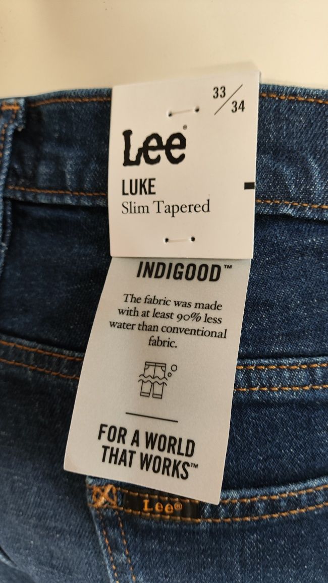 Lee Luke Slim Tapered DK Worn Kansas męskie rurki 33/34 jak 34/34