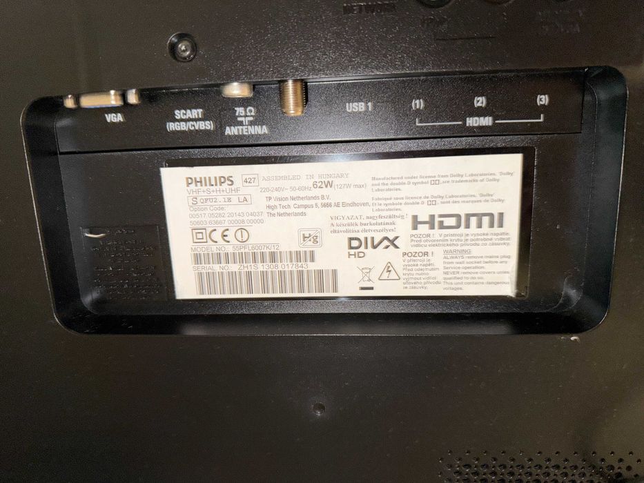 Telewizor 55 Cali AMBILIGHT + Android 14! Kino w Domu, Stan IGŁA