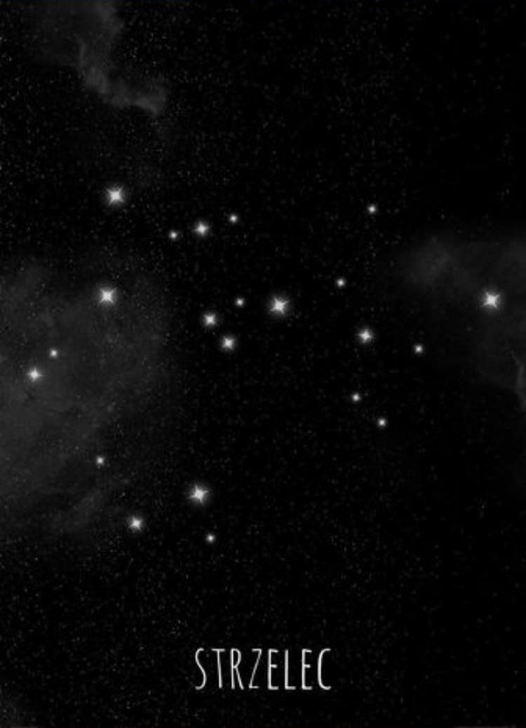 Strzelec konstelacja gwiazd plakat gwiazdozbiór horoskop znak zodiaku