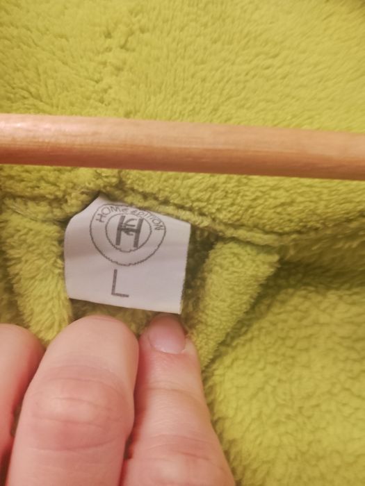 Gruby szlafrok limonkowy