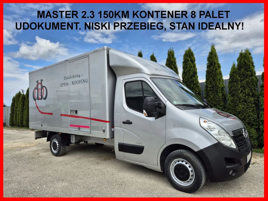Renault MASTER 2.3 150KM Klima Navi, Kamera  Kontener 8 palet, tylko 158tys, Sprowadzony, Super stan!