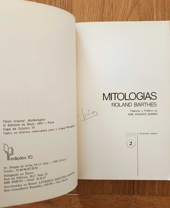 Mitologias - Roland Barthes (portes incluídos)