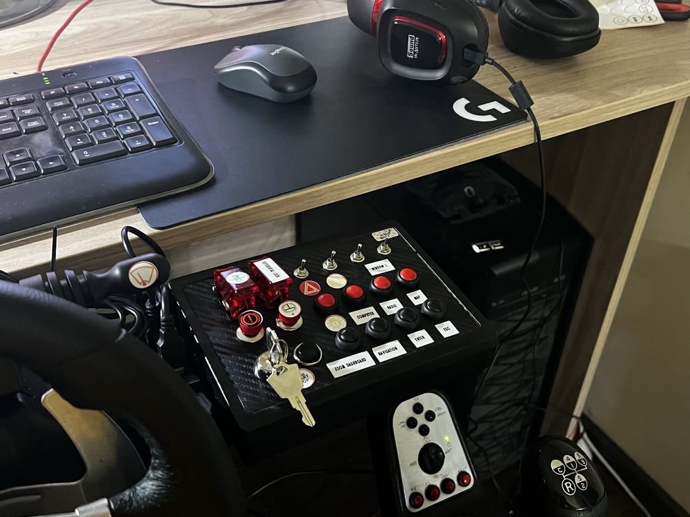 Logitech G27 Shifter Stojak Pedały ETS2/ATS Button Box+Manetki SIMSet