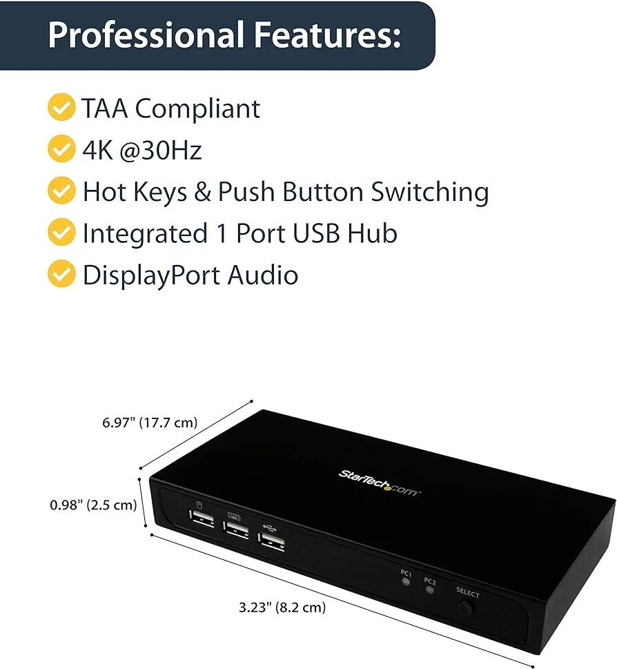 StarTech 2-port DisplayPort KVM przełącznik monitorów