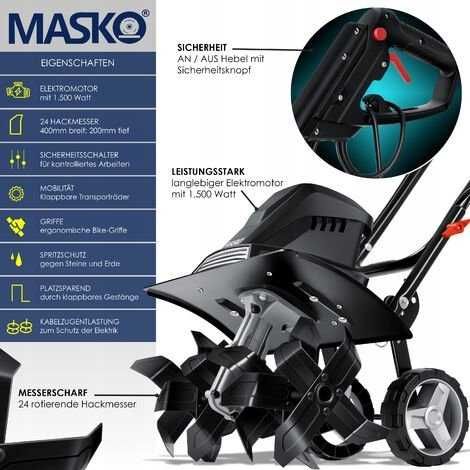 Glebogryzarka Elektryczna MASKO 1500W kultywator frezarka ogrodowa
