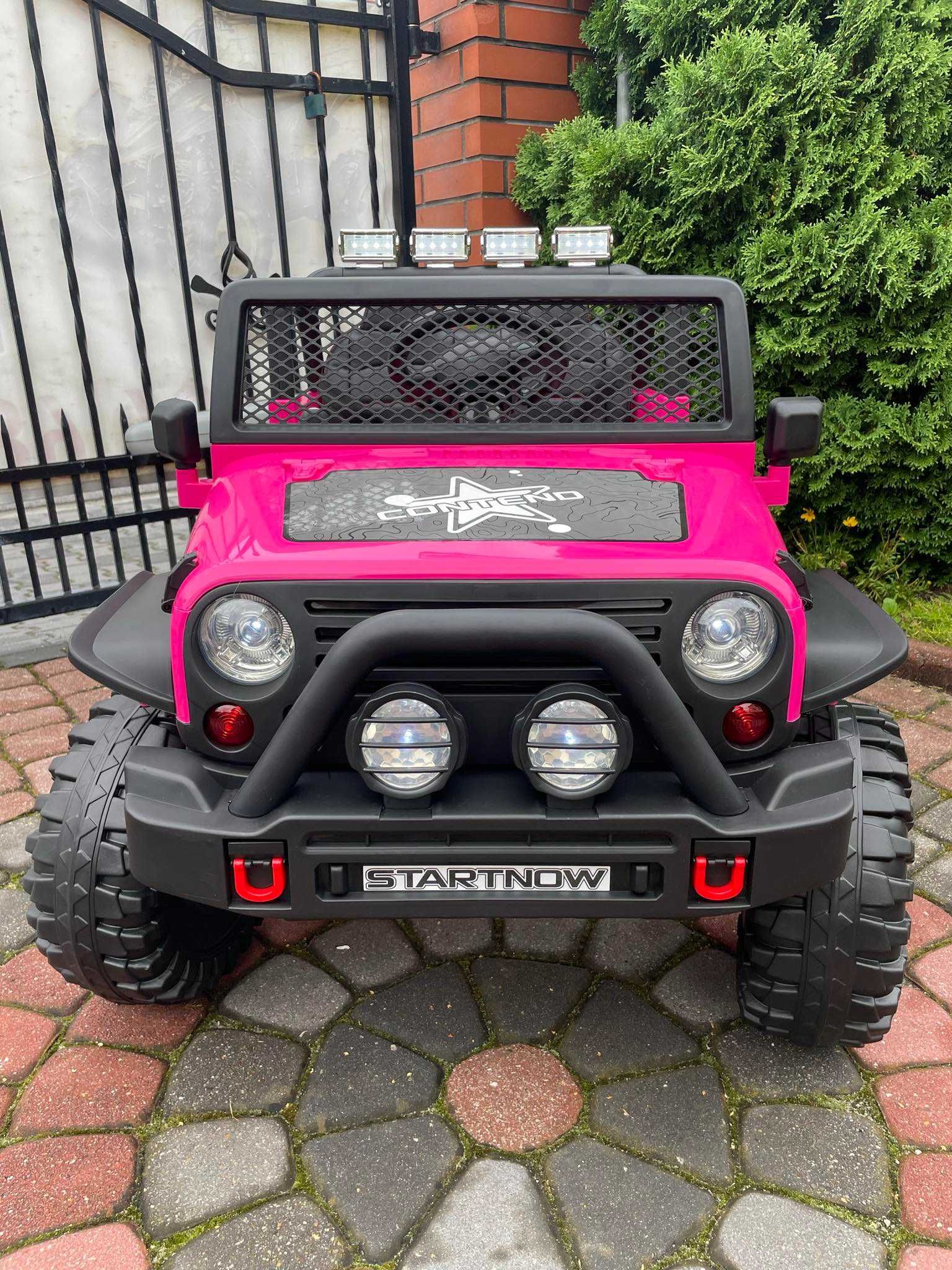 Auto na akumulator DUŻY JEEP Różowy DLA DZIECI 4×4 Samochód EVA MP4