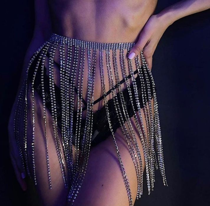Юбка пояс из страз блестящая камни