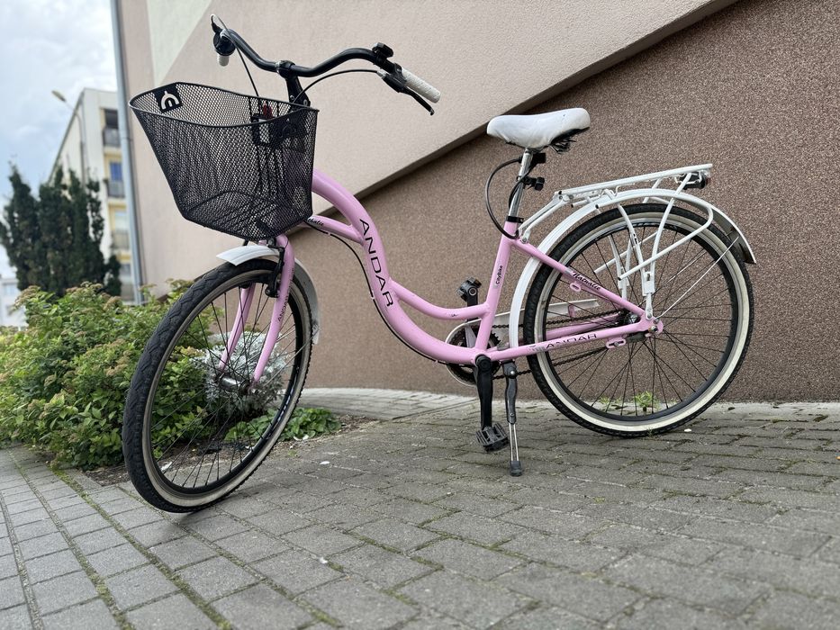 Rower miejski różowy
