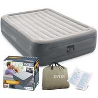 Надувная двуспальная кровать Intex 64126 электронасос 152х203х46 см
