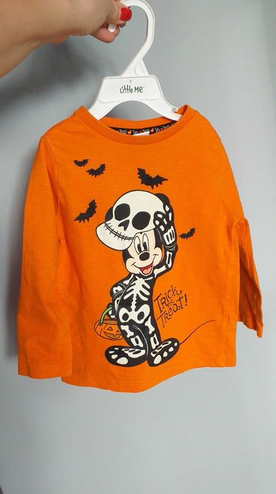 Koszulka bluzka na długi rękaw Halloween myszka Mickey 92-98