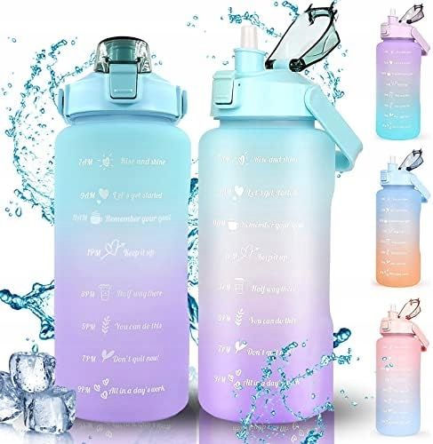 Butelka motywacyjna bidon wodę sportowa 2L siłownie ze słomką 2000ml