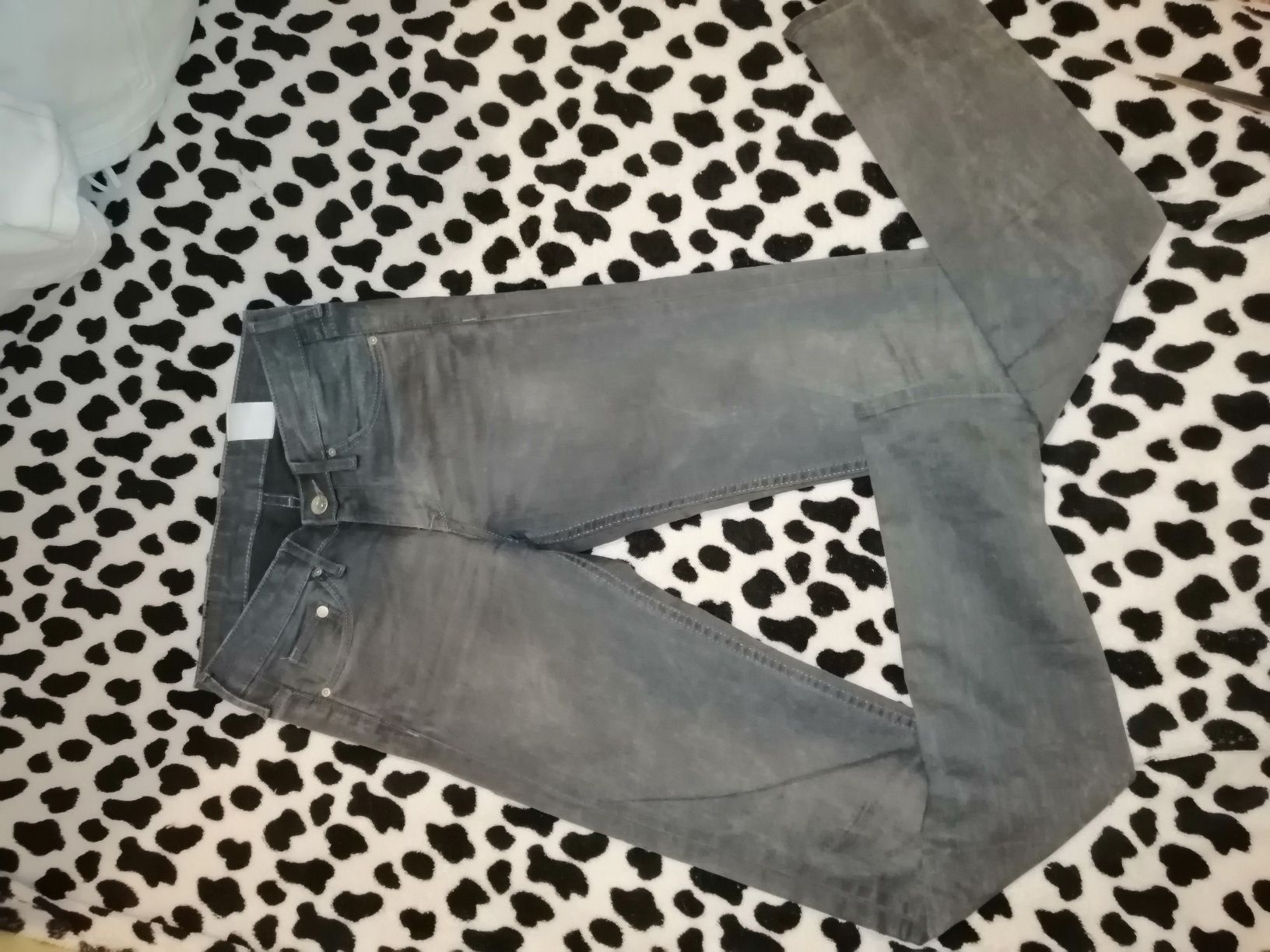 H&M spodnie szare dżinsy zwężane rurki skinny Rozm.25/32 (XS) Nowe!