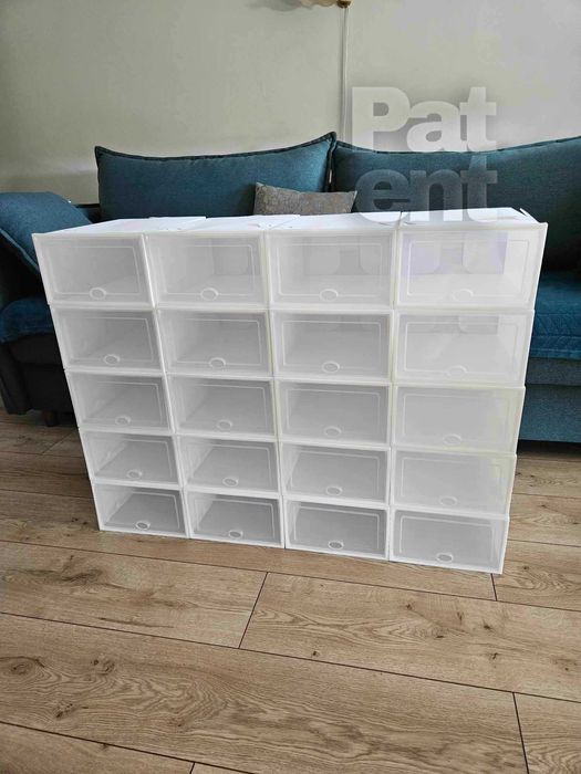 Pudełka 20 sztuk modułowe organizery białe do przechowywania zestaw