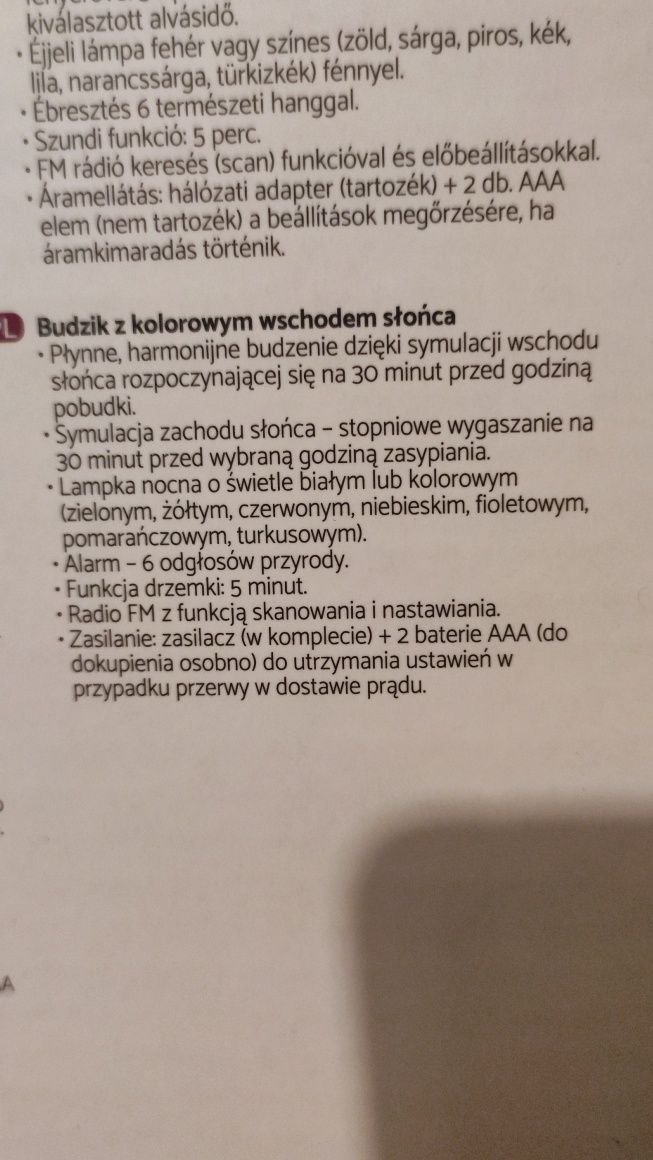 Budzik Decotech Lexibook z symulacją wschodu słońca