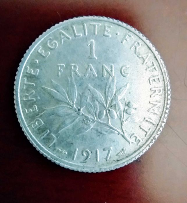 Monety franki francuskie Siewca 3 szt. Ag 17,5 g