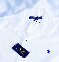 Polo Ralph Lauren PRL koszula XL lniana biała krótki plein RRP € 1090