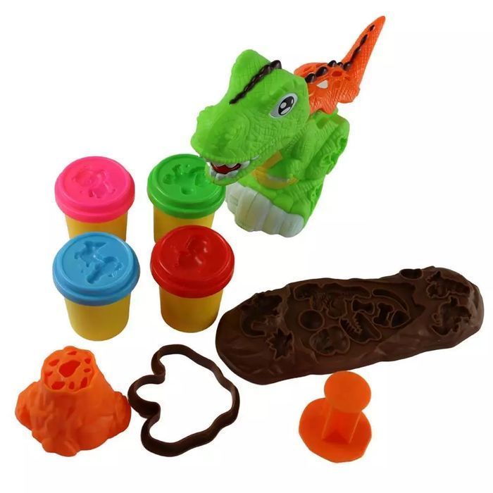 Dino Plasto-ciasto. Zestaw wyciskarki z masą plastyczną. Norimpex