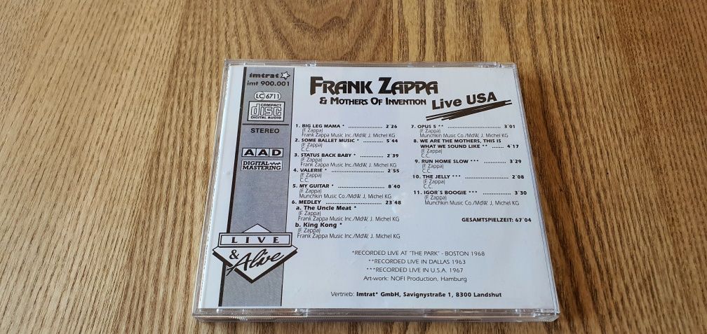zappa frank & mothers of invention - live & alive