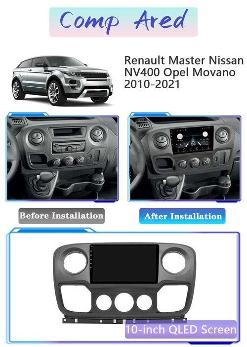 Radio 2din Android 13 Renault Master Nissan NV400 Opel Movano