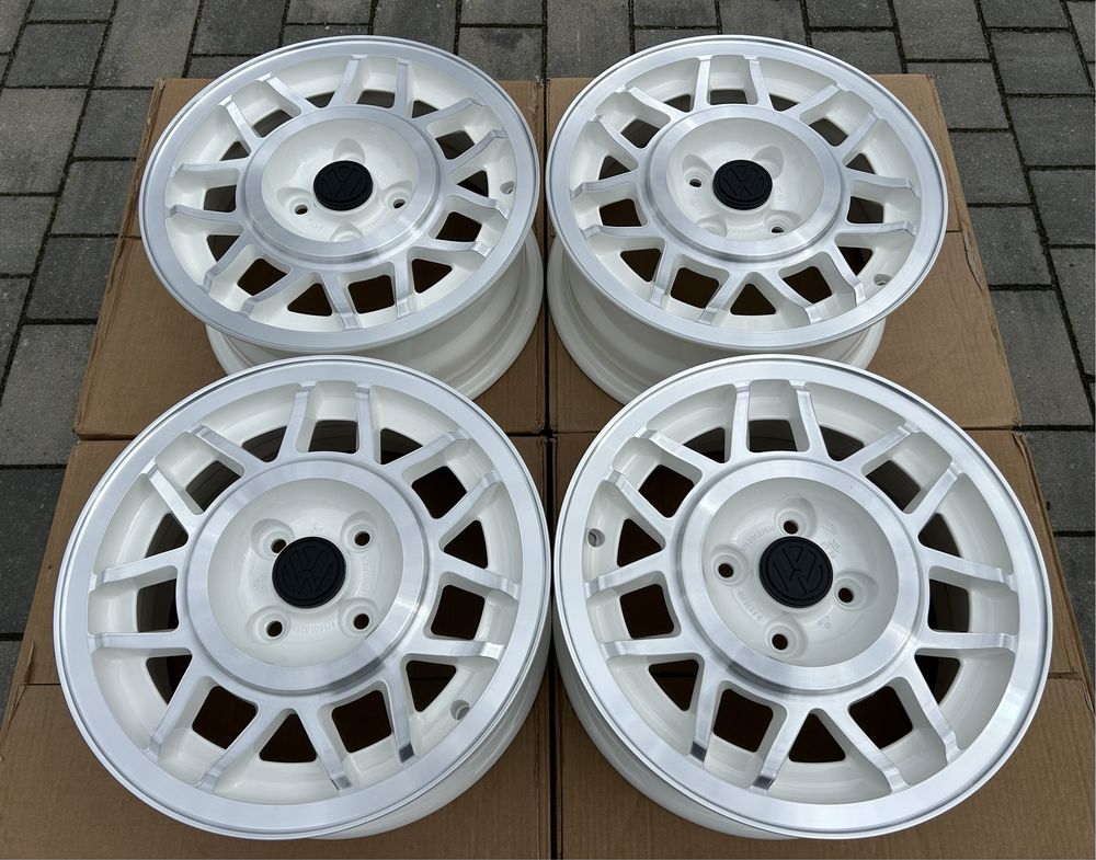 Oryginalne felgi VW 4x100 14" Golf 1 2 Scirocco GTI Avus Snowflake