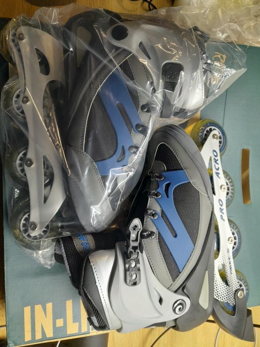 Rolki pro acro rozmiar 46 abec-5 szaro niebieskie