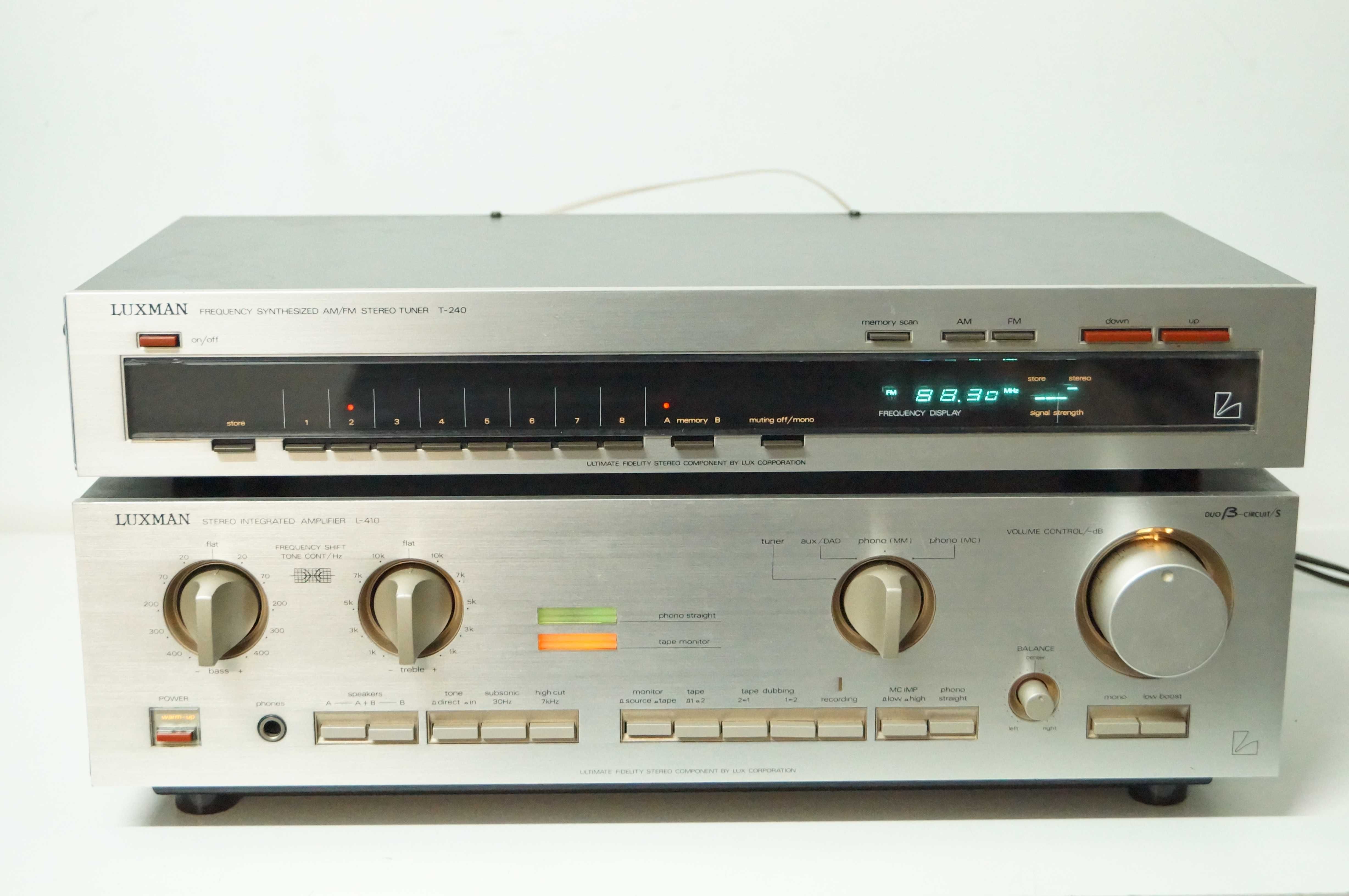 Zestaw stereo Luxman wzmacniacz L-410 + tuner T-240