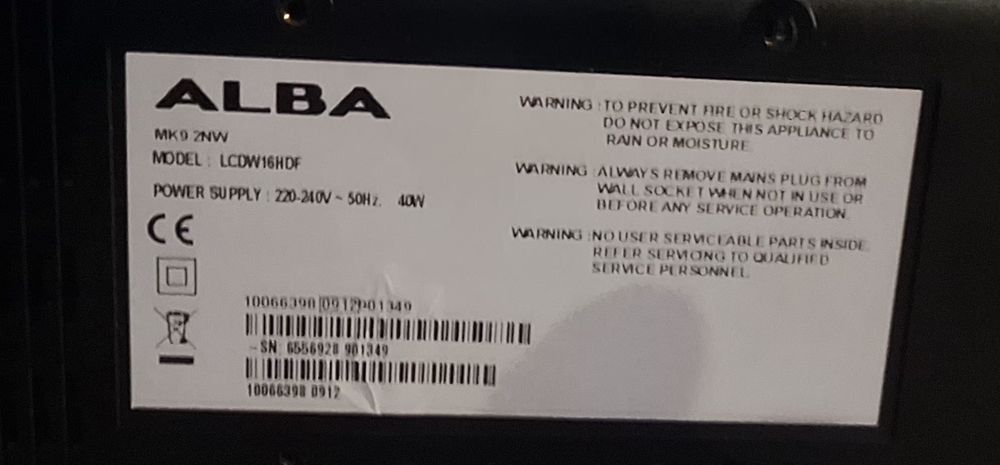 Mały TV telewizor ALBA 16 cali.